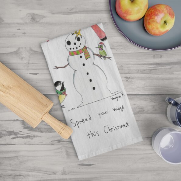 Snowman Holiday Tea Towel