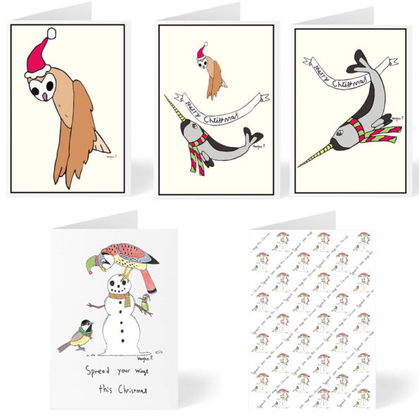 Owl, Narwhal and Snowman Holiday Cards Pack