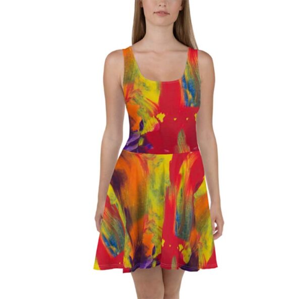 feather whispers skater dress front