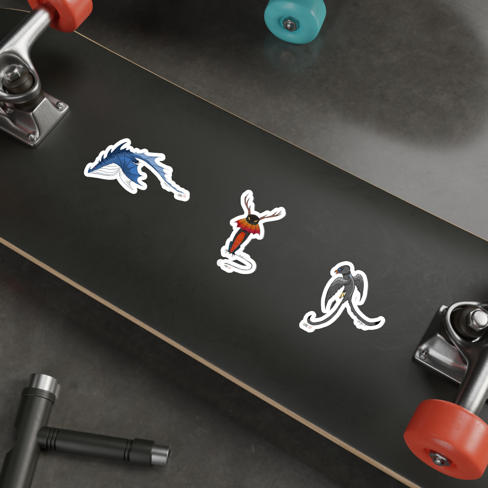 vaughn 3 stickers skateboard